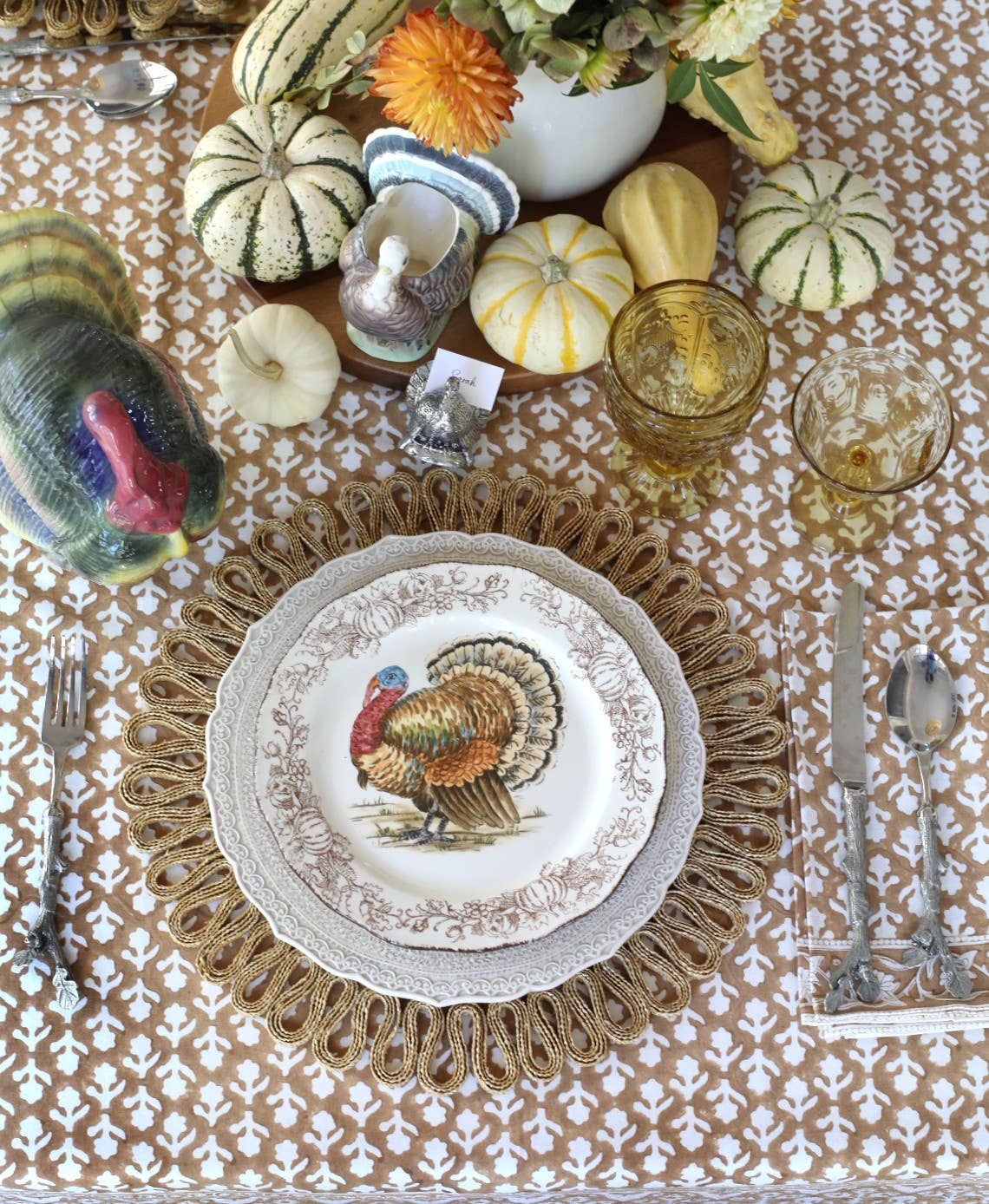 Tablecloth Charlotte Caramel (60x60)