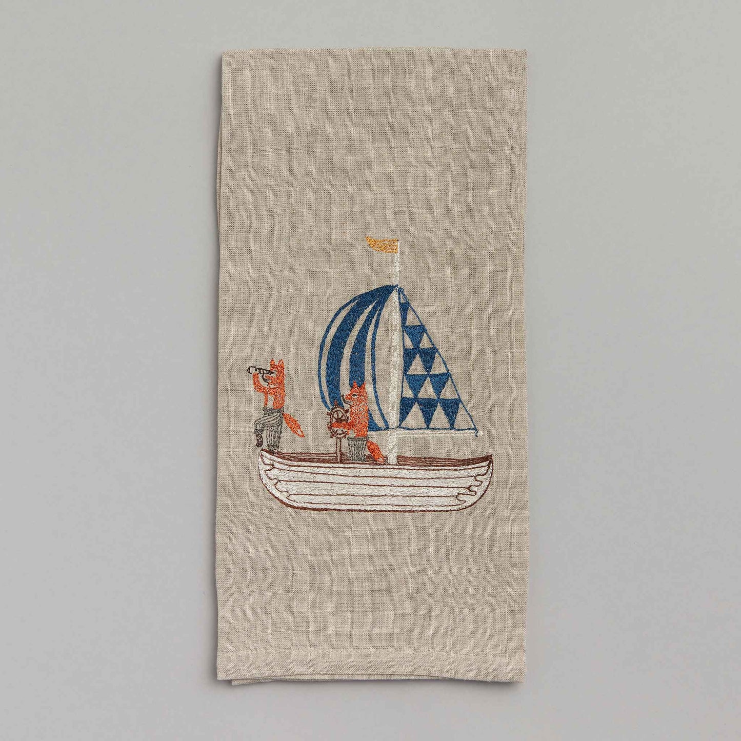 Sailing Foxes Tea Towel