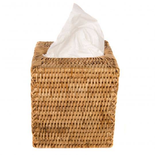 Rattan Column Tissue Box Cover – Bathroom Accessory