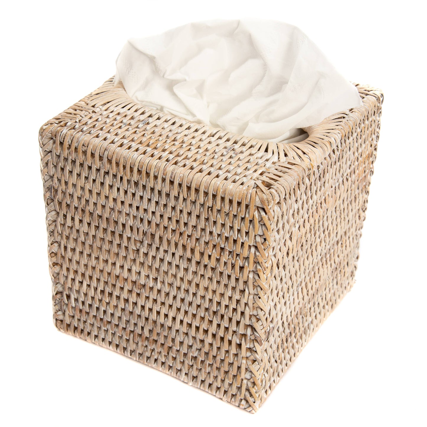 Rattan Column Tissue Box Cover – Bathroom Accessory
