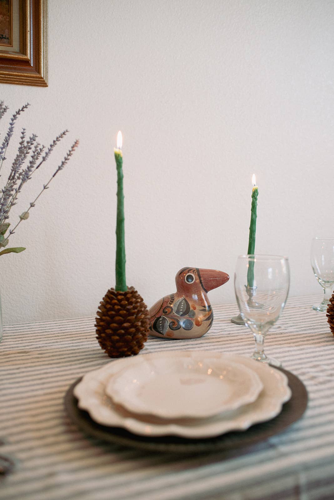 Beeswax Asparagus Candle Pair, Set of 2