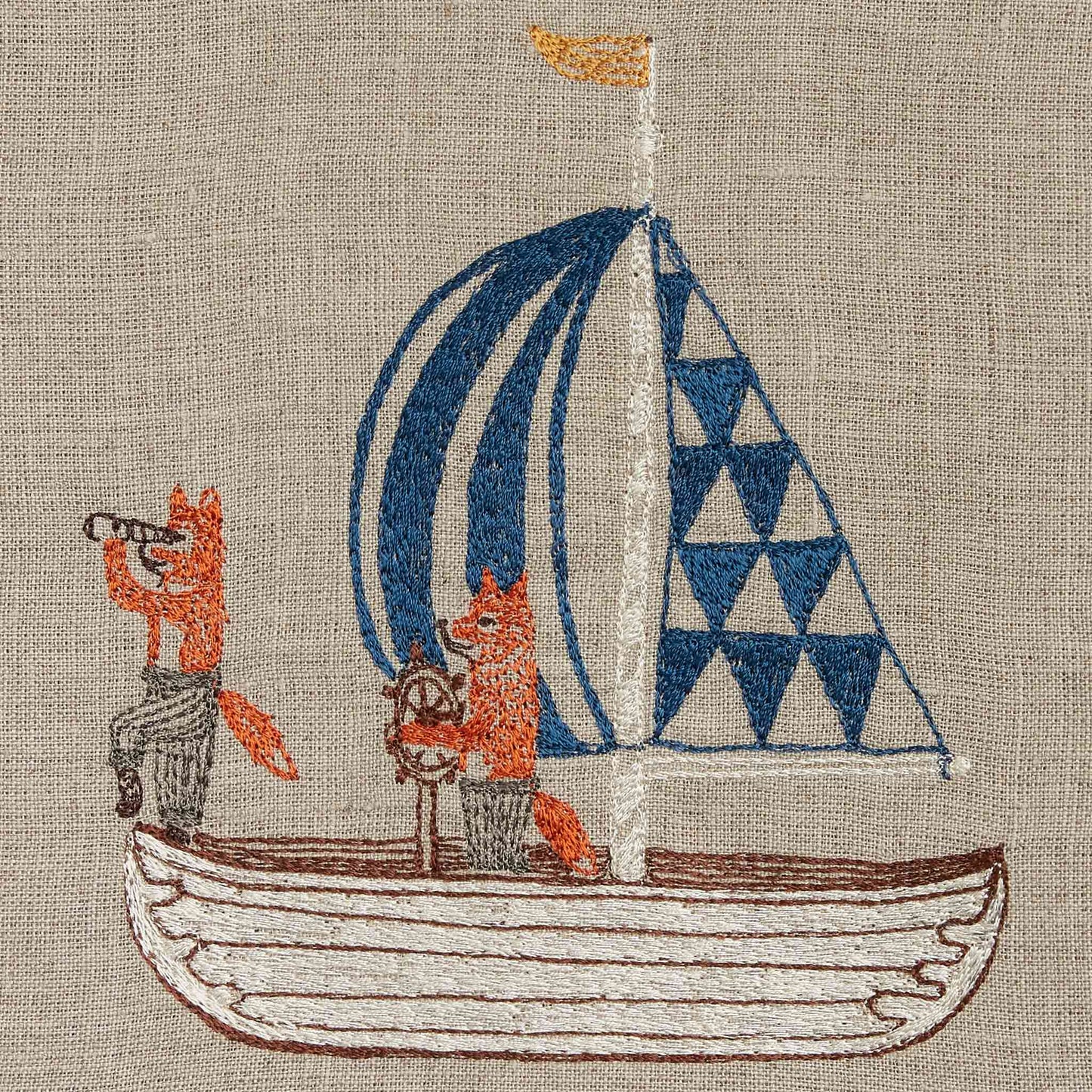 Sailing Foxes Tea Towel