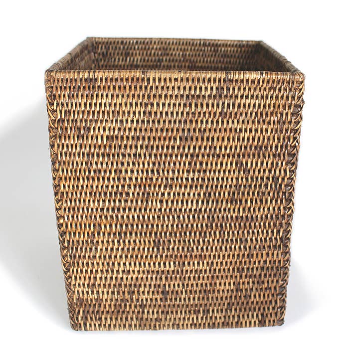 Square Waste Basket - Antique Brown