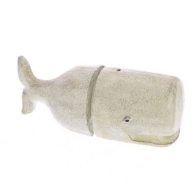 Whale Bookends Pair - Cast Iron - White