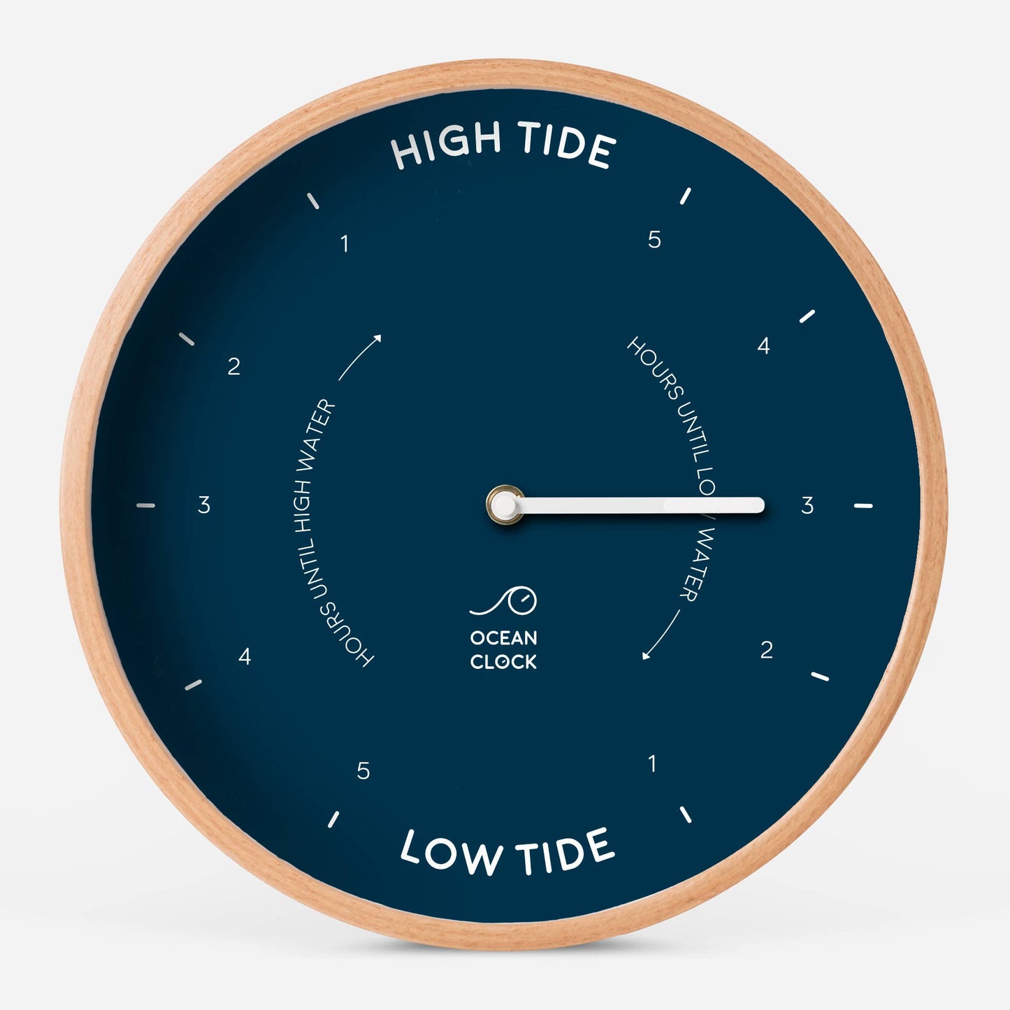 Navy blue wooden tide clock