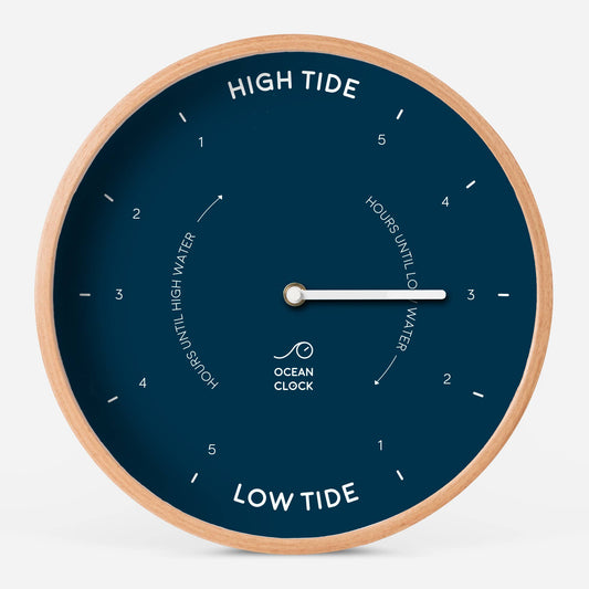 Navy blue wooden tide clock