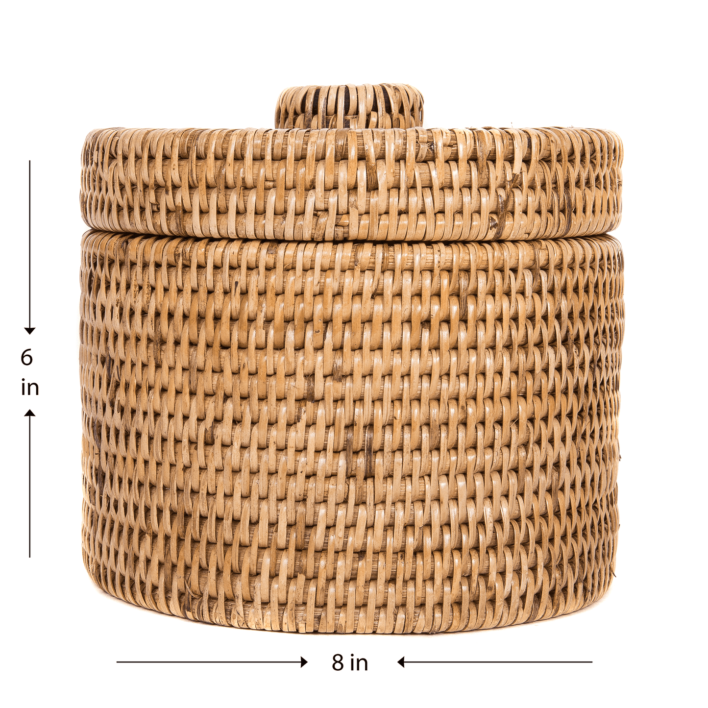 Rattan Round Single Tissue Roll Box