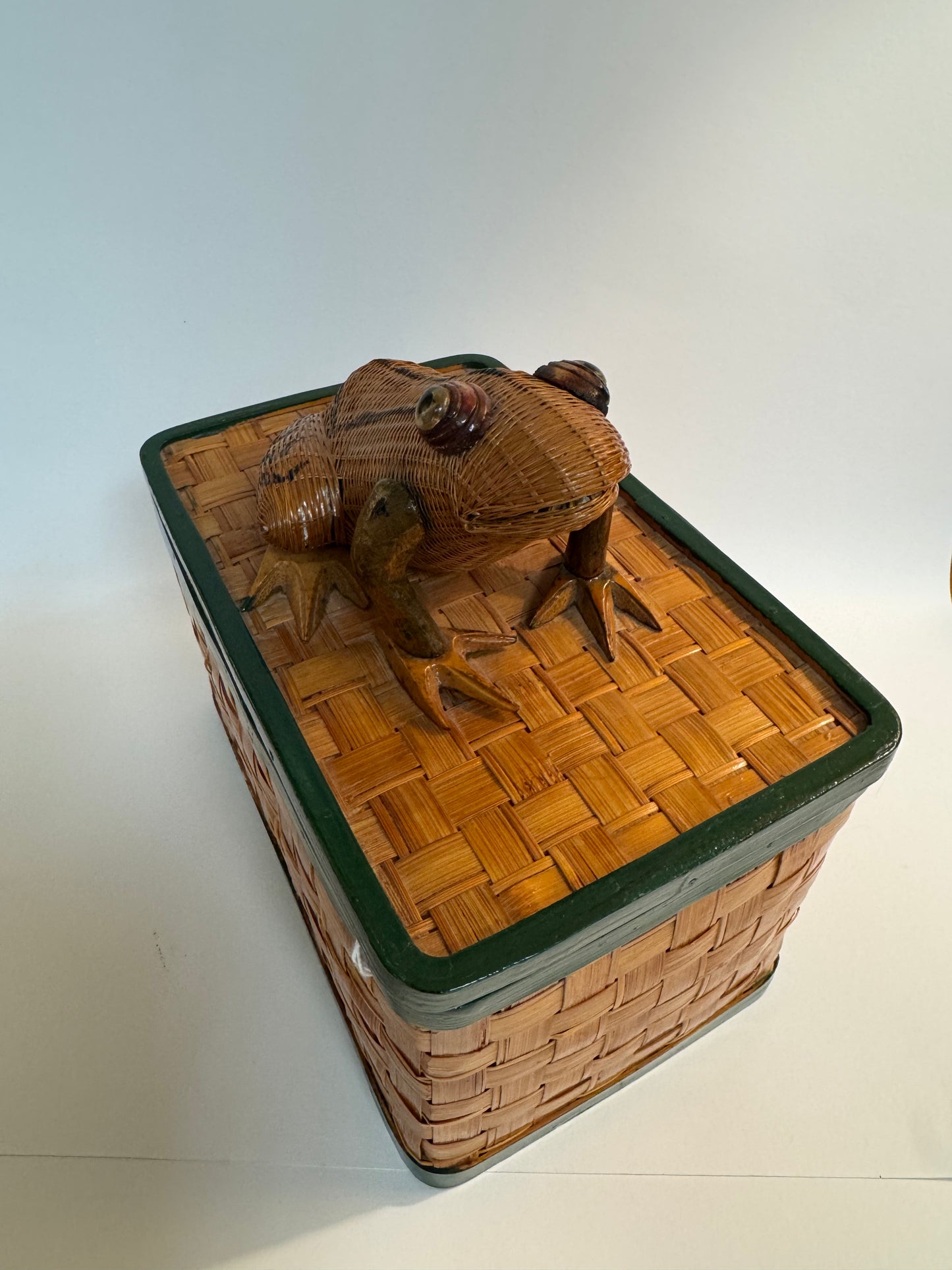 Vintage Wicker Frog Box