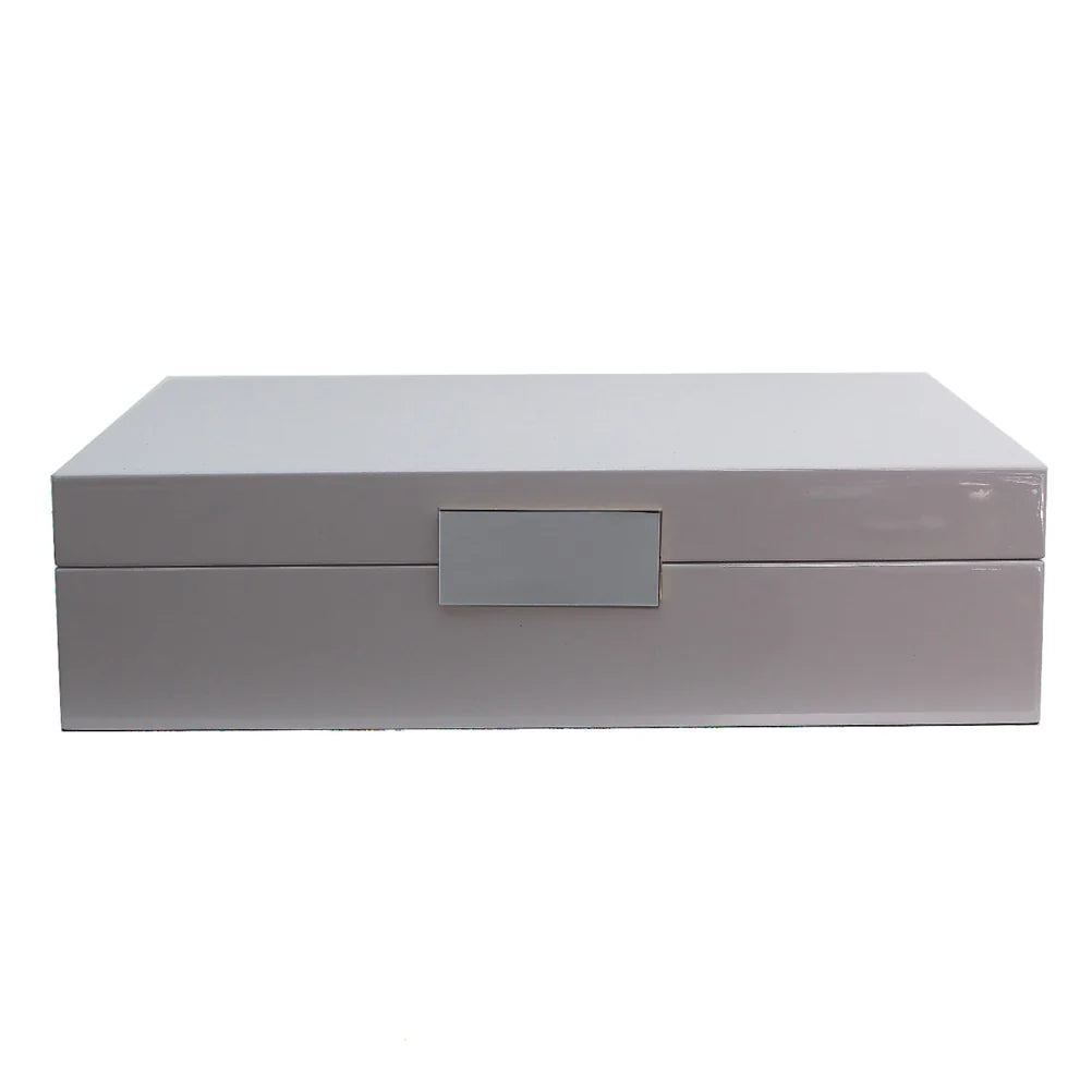 Large Lacquer Box in Chiffon Grey