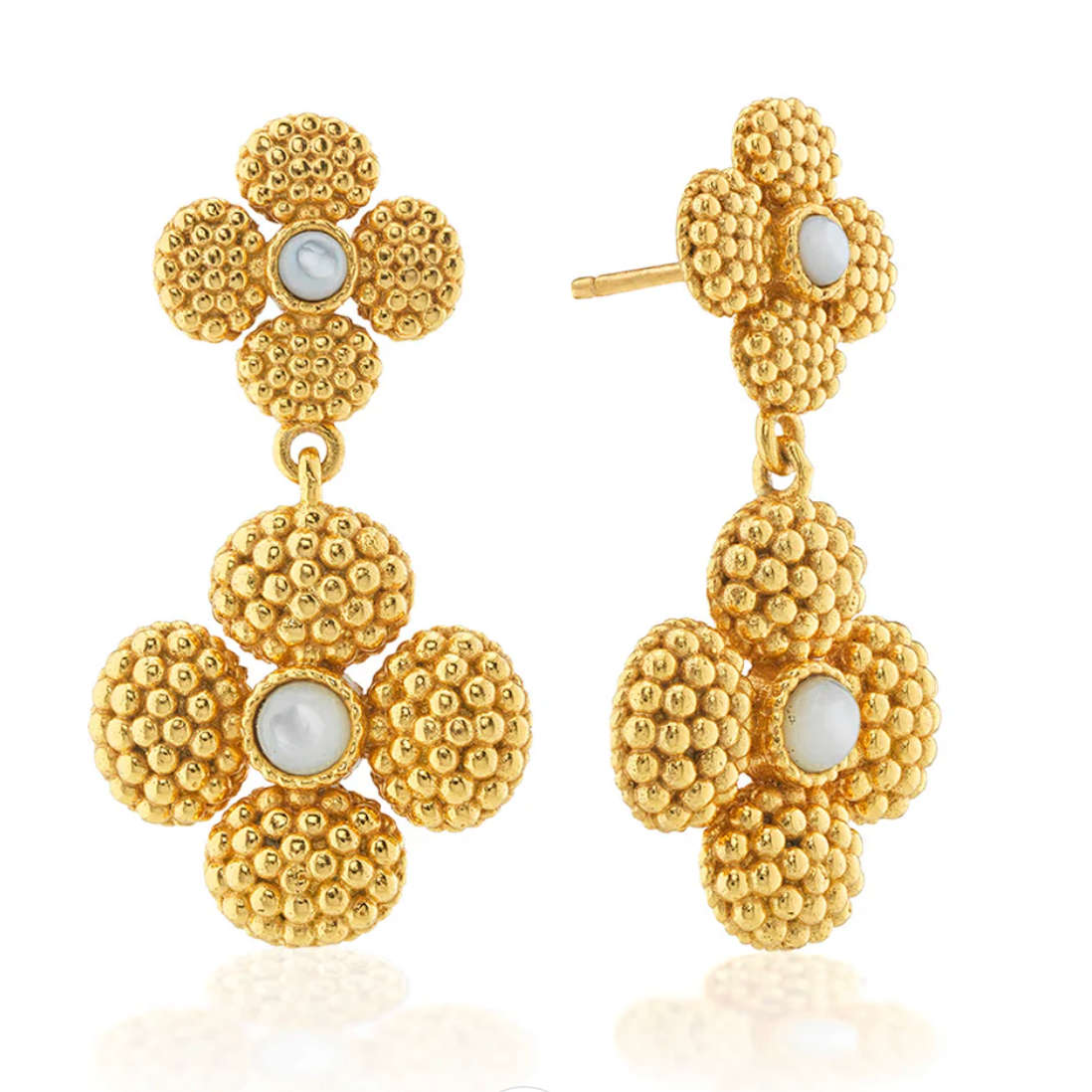 Berry Clover Convertible Duo Earrings, Mother of Pearl