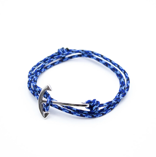 Blue Camo Anchor Rope Bracelet