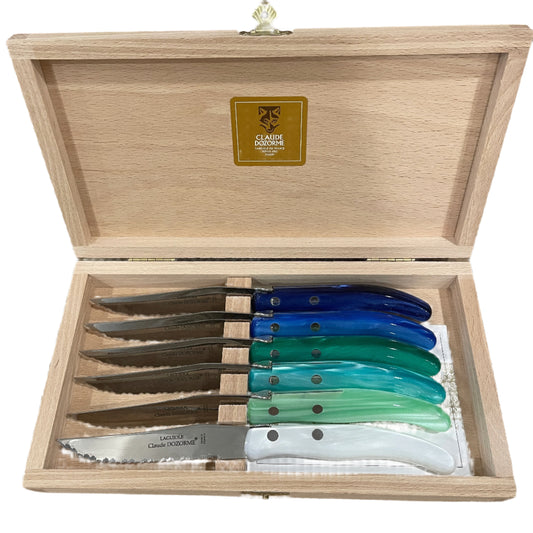 Blues & Greens Claude Dozorme Berlingot Knives, Set of 6