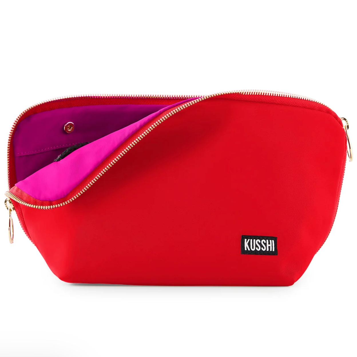 Candy Apple Red Signature Makeup Bag (Pink Interior)