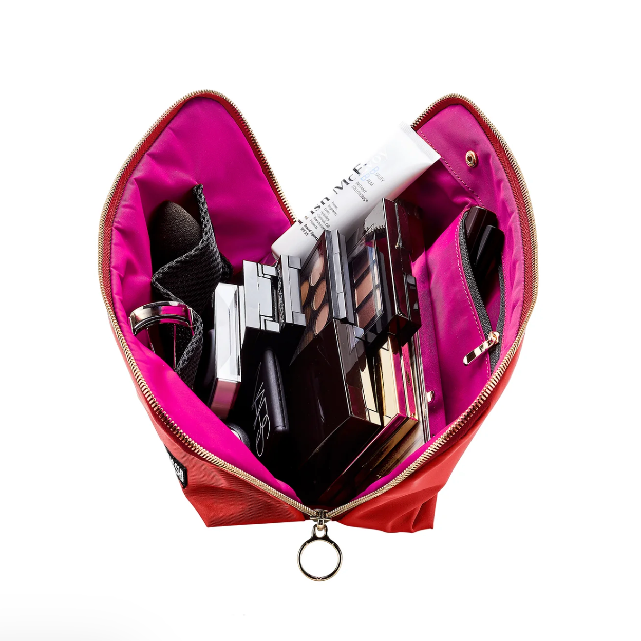 Candy Apple Red Signature Makeup Bag (Pink Interior)