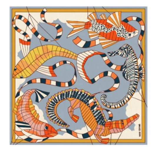 Cerfs Volants Square Scarf in Orange