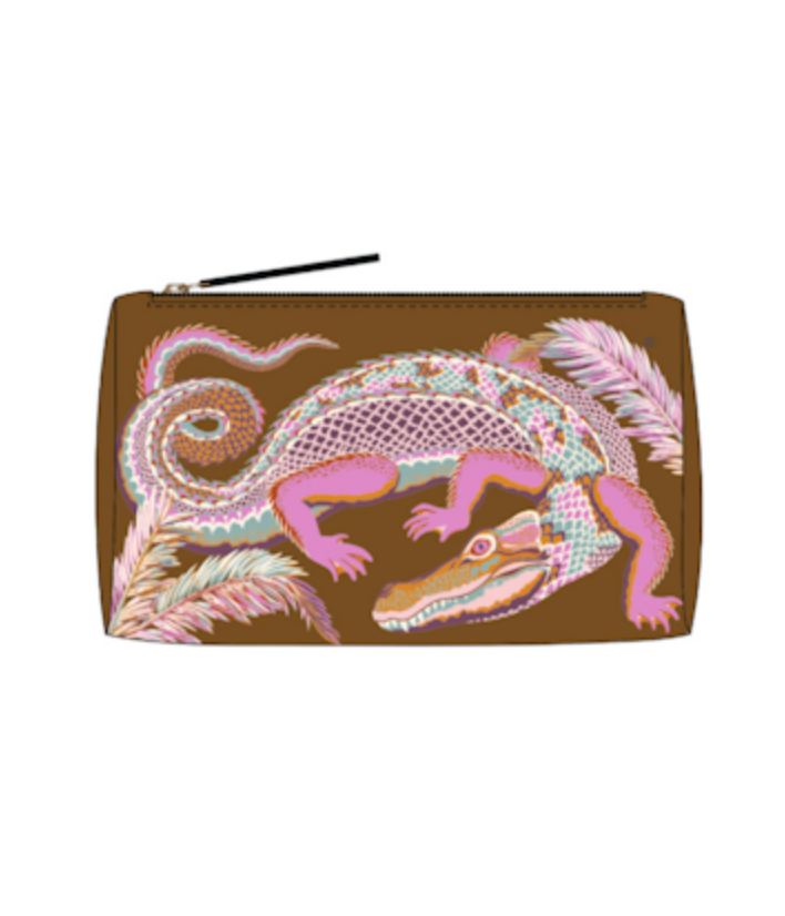 Croco Case Medium in Caramel