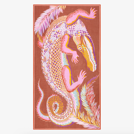 Croco Scarf in Caramel
