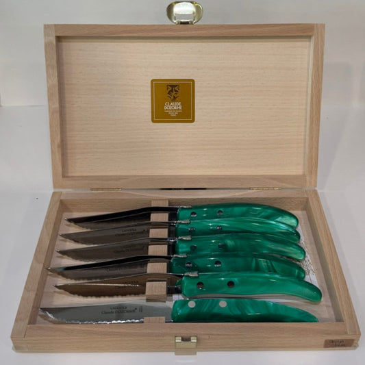 Green Grass Claude Dozorme Berlingot Knives, Set of 6