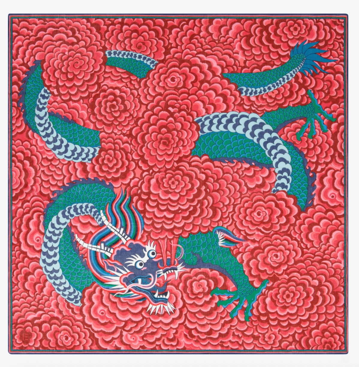 Dragon Fuchsia Square 130cm Scarf