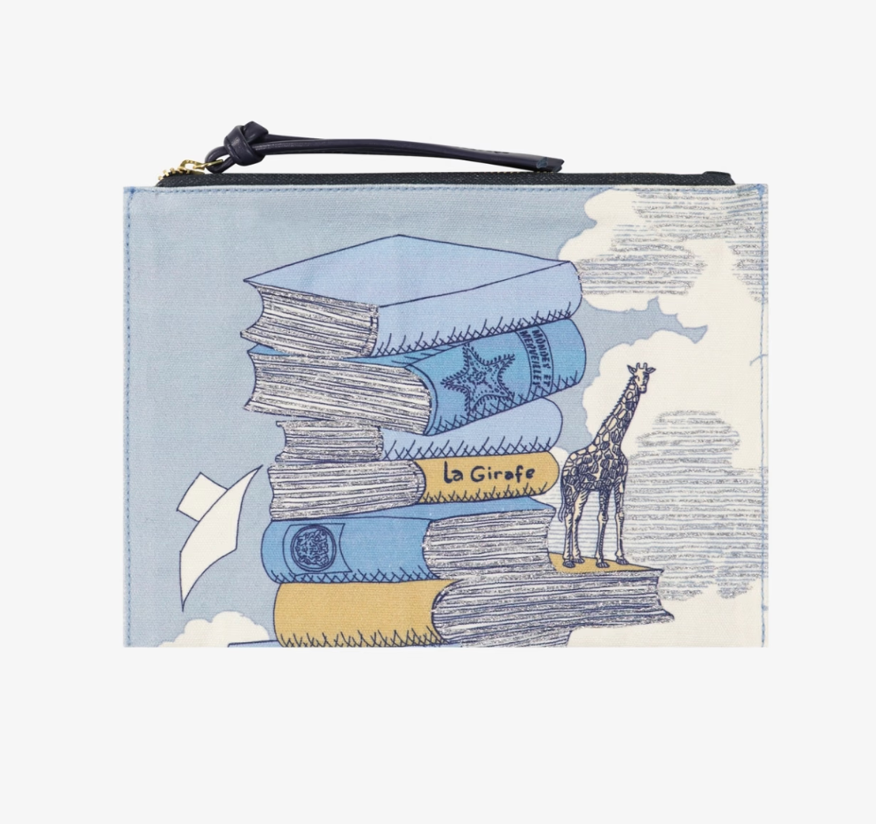 Editions Blue Embroidered Pouch