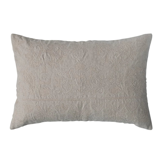 Embroidered Paisley Pattern Pillow 24” x 16”