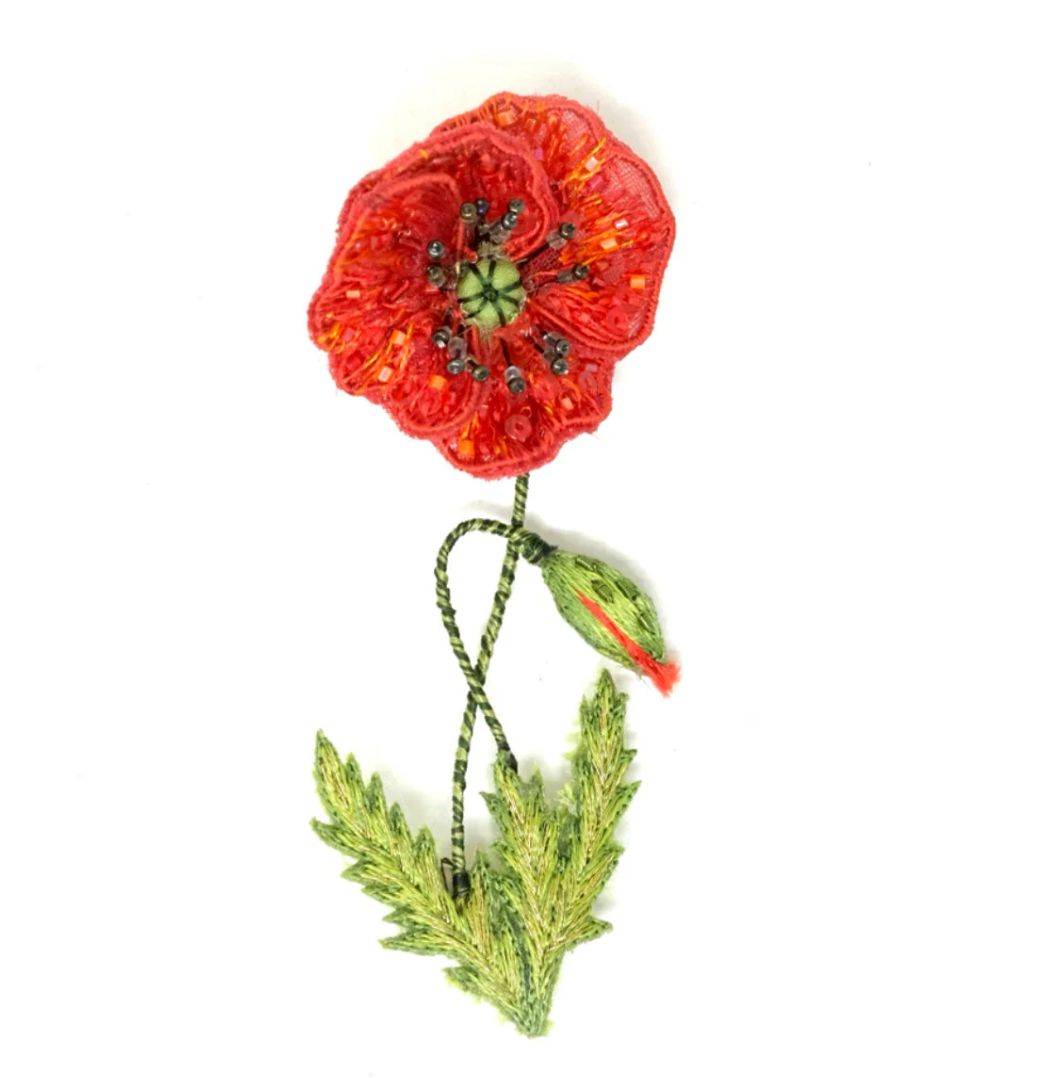 Field Poppy Brooch Pin