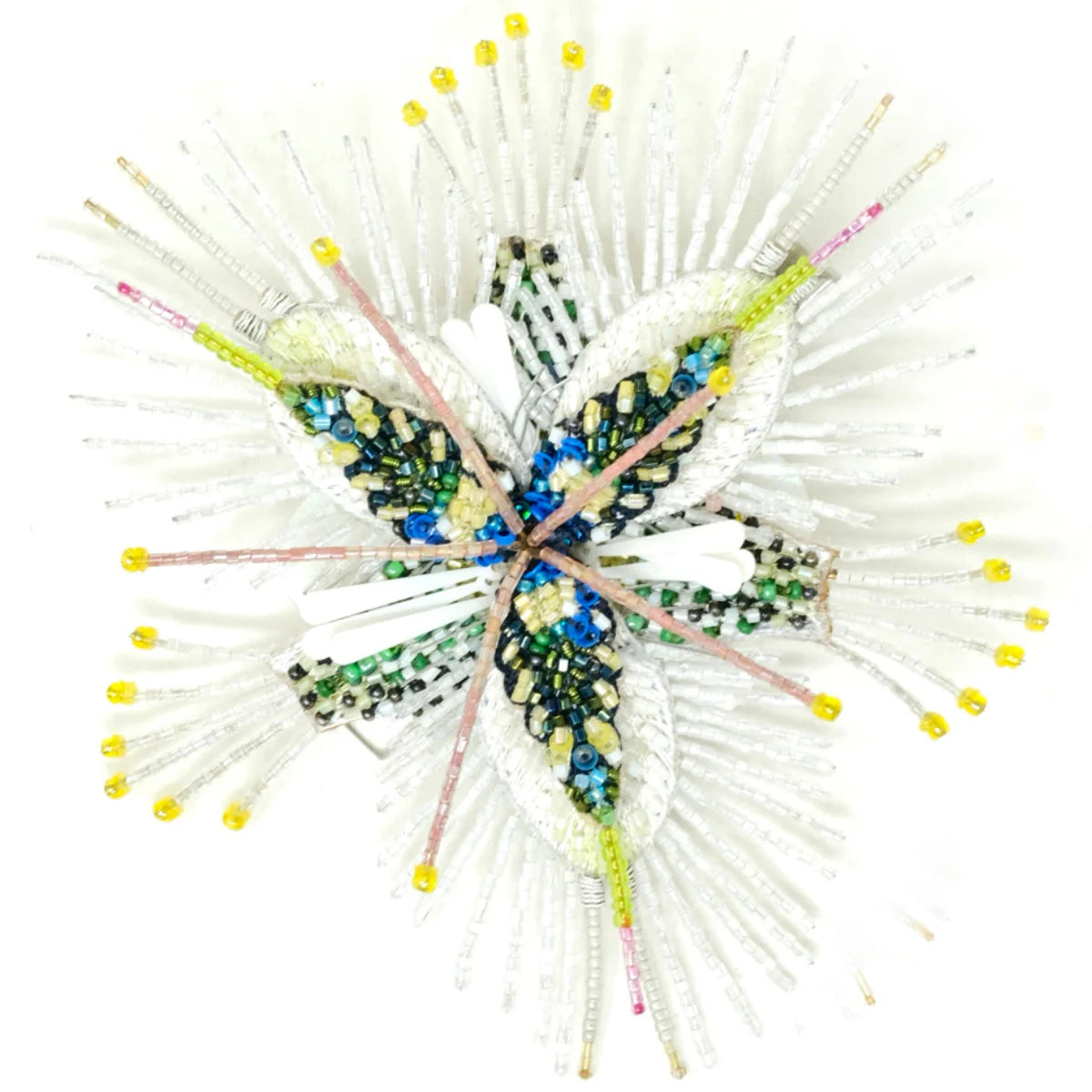 White Foliosa Flower Hair Clip
