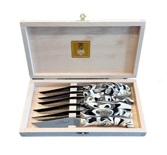 Gray Marble Claude Dozorme Berlingot Knives, Set of 6