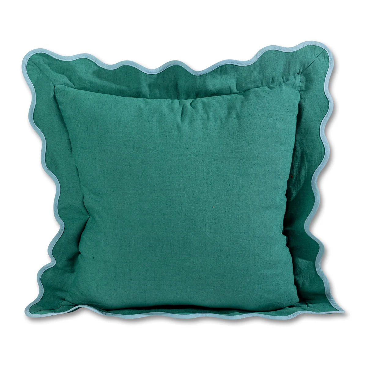 Green & Blue Square Darcy Linen Pillow