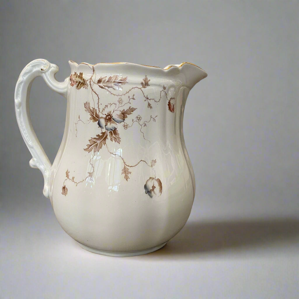 Hanley England Floral Pitcher
