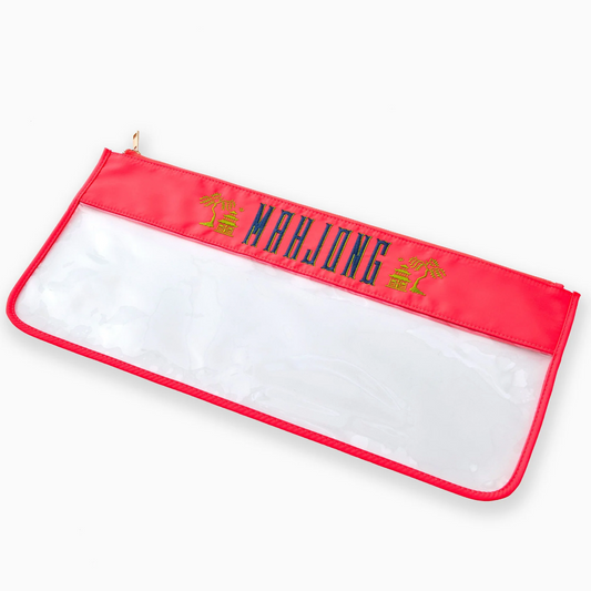 Hot Coral Pagoda Mahjong Bag