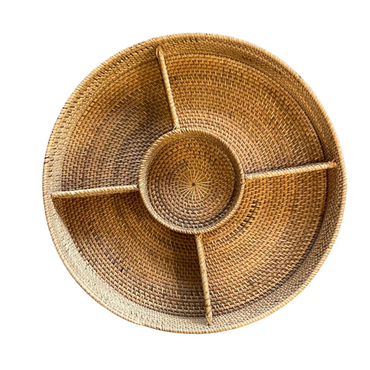 Rattan Ottoman Basket with Lid
