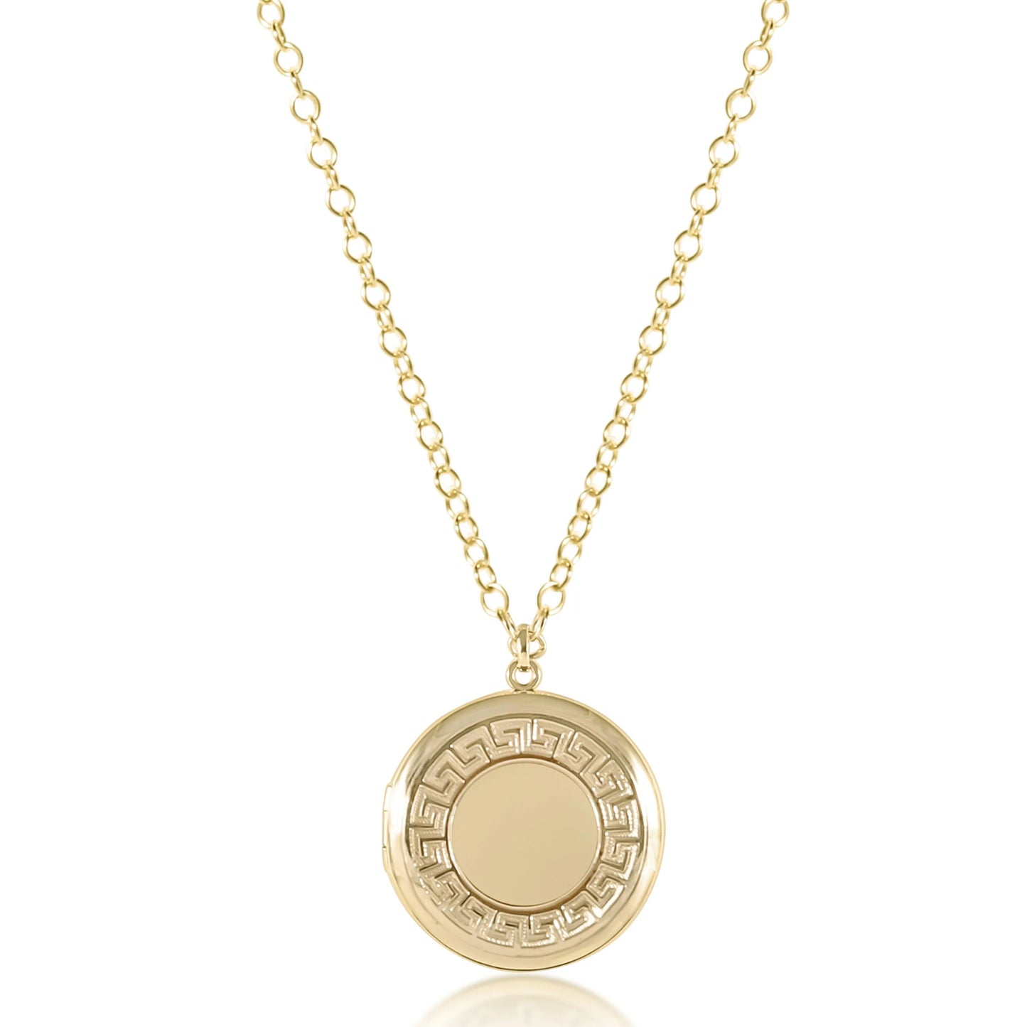 18" Necklace Gold - Cherish Medium Locket - Gold
