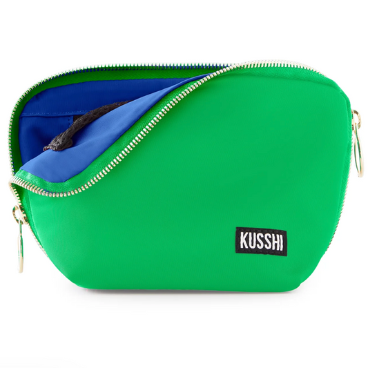 Kelly Green Everyday Makeup Bag (Navy Interior)