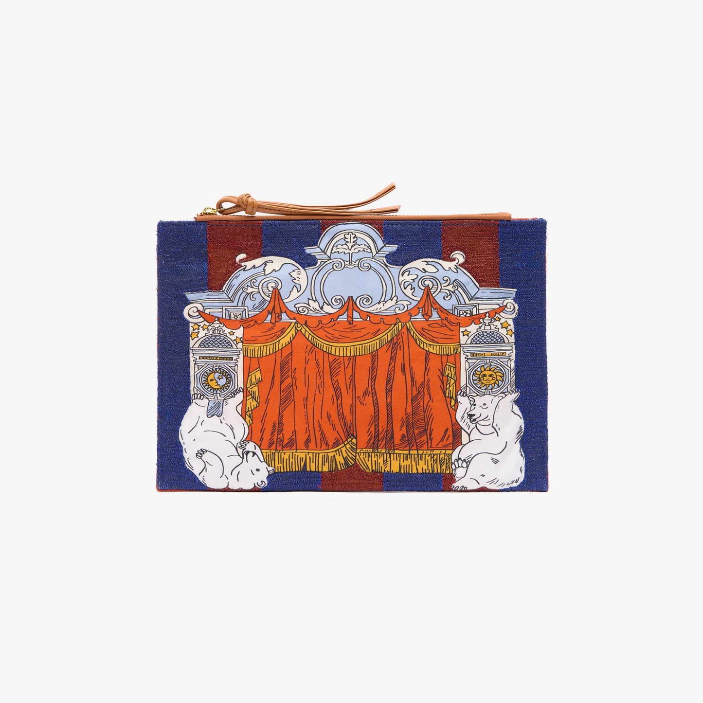 Le Comedien Embroidered Pouch in Red
