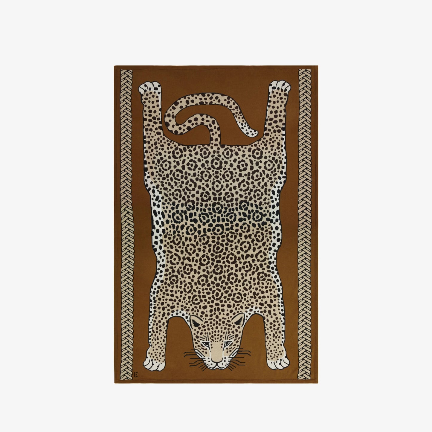 Leopard Throw Blanket in Beige