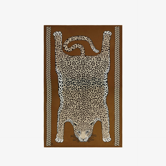Leopard Throw Blanket in Beige