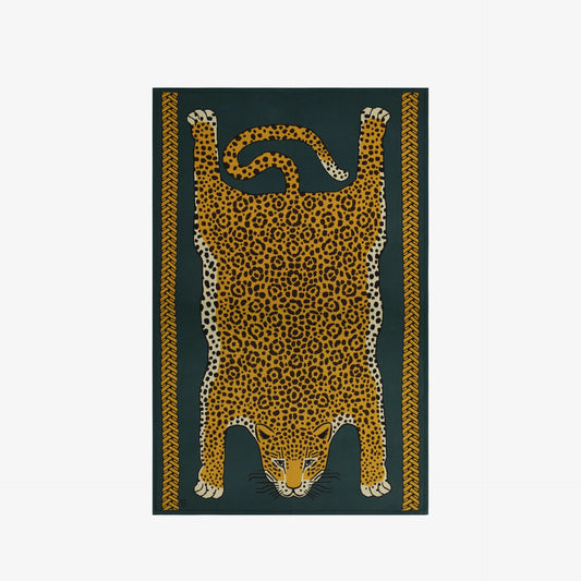 Leopard Throw Blanket in Green