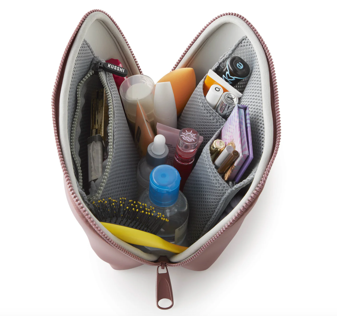 Mauve Neoprene Makeup Bag (Stone Interior)
