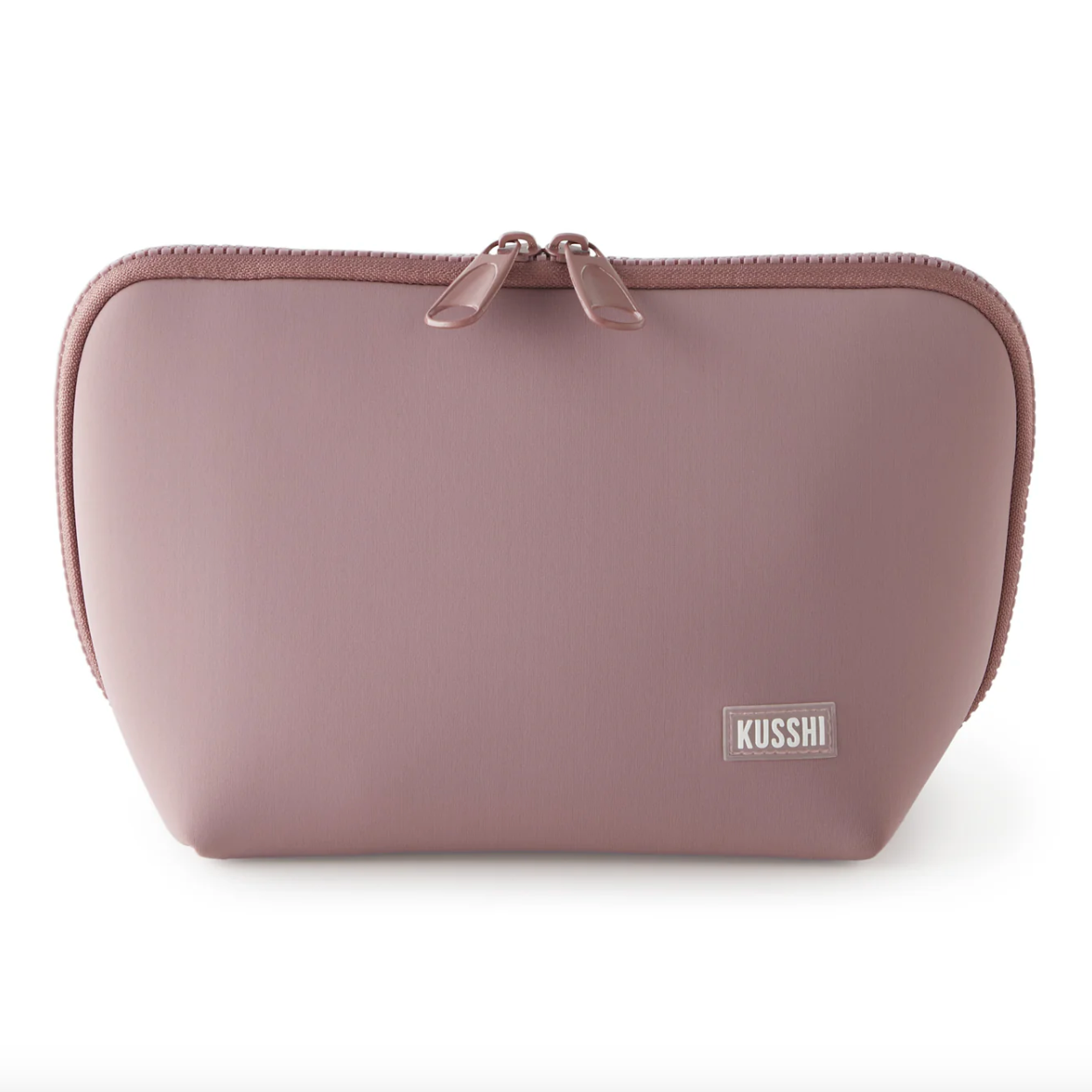 Mauve Neoprene Makeup Bag (Stone Interior)