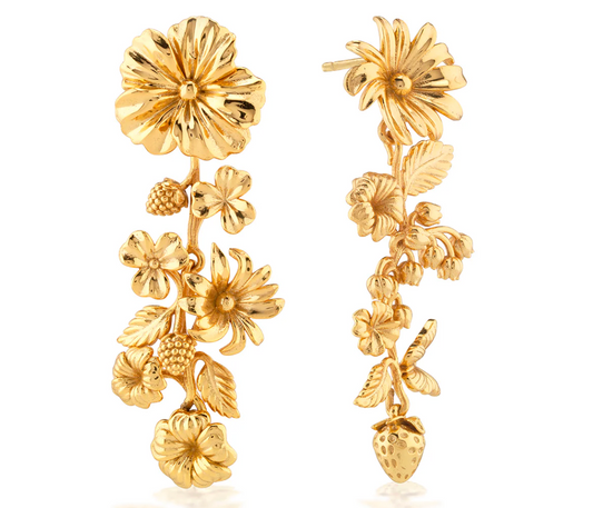 Meadow Bouquet Mismatched Grande Earrings - Gold
