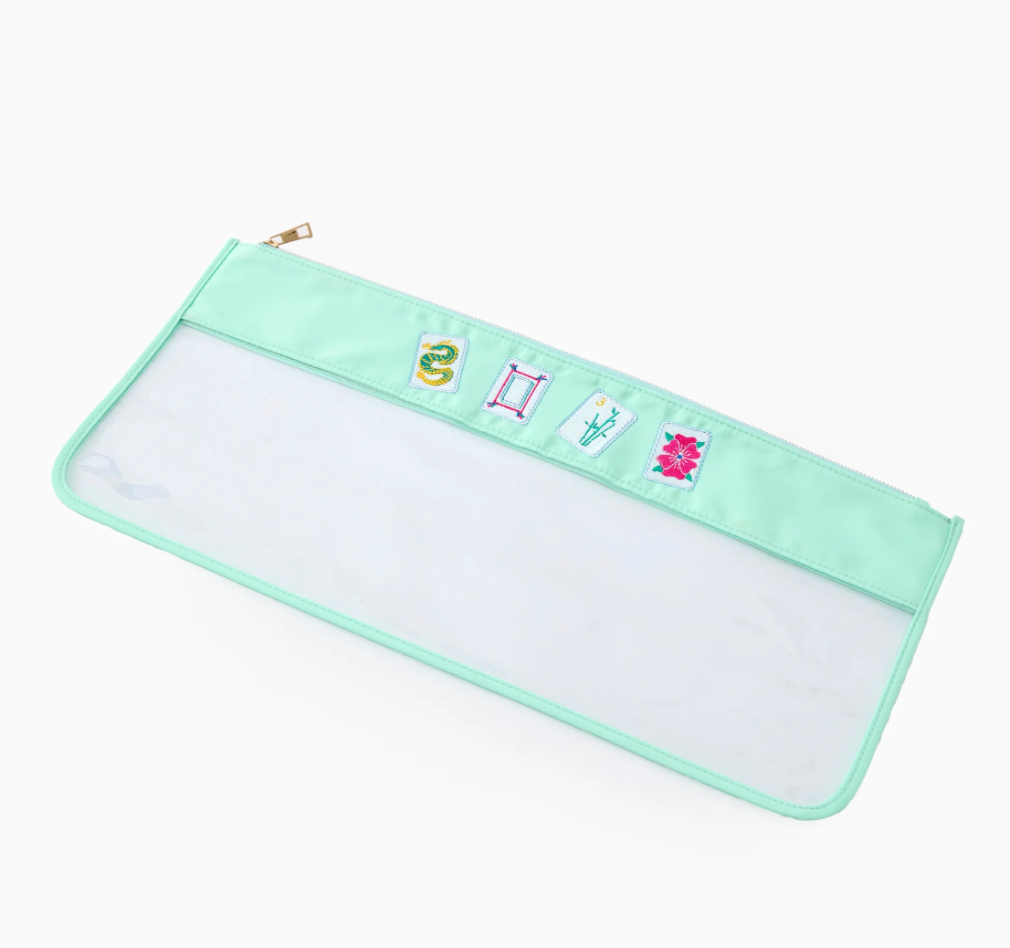 Mint Birdie Mahjong Bag