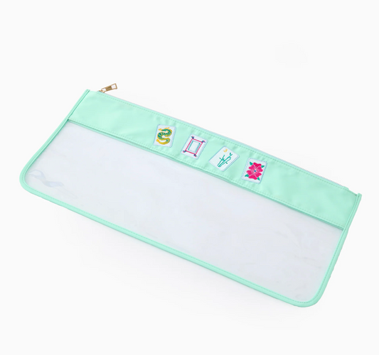 Mint Birdie Mahjong Bag