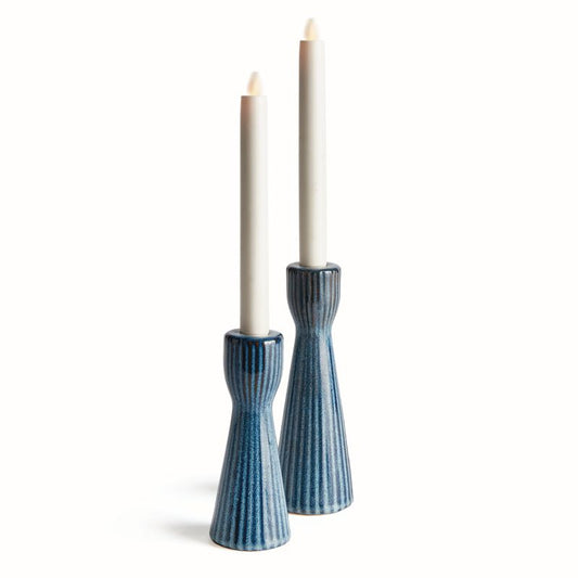Large Blue Lesley Taper Holder