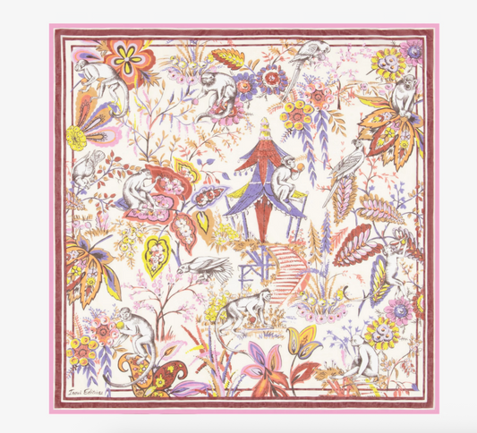 Pagoda Square Scarf in Off White