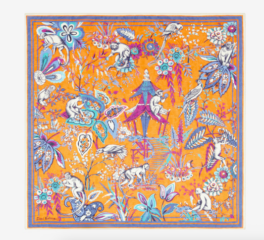 Pagoda Square Scarf in Coral