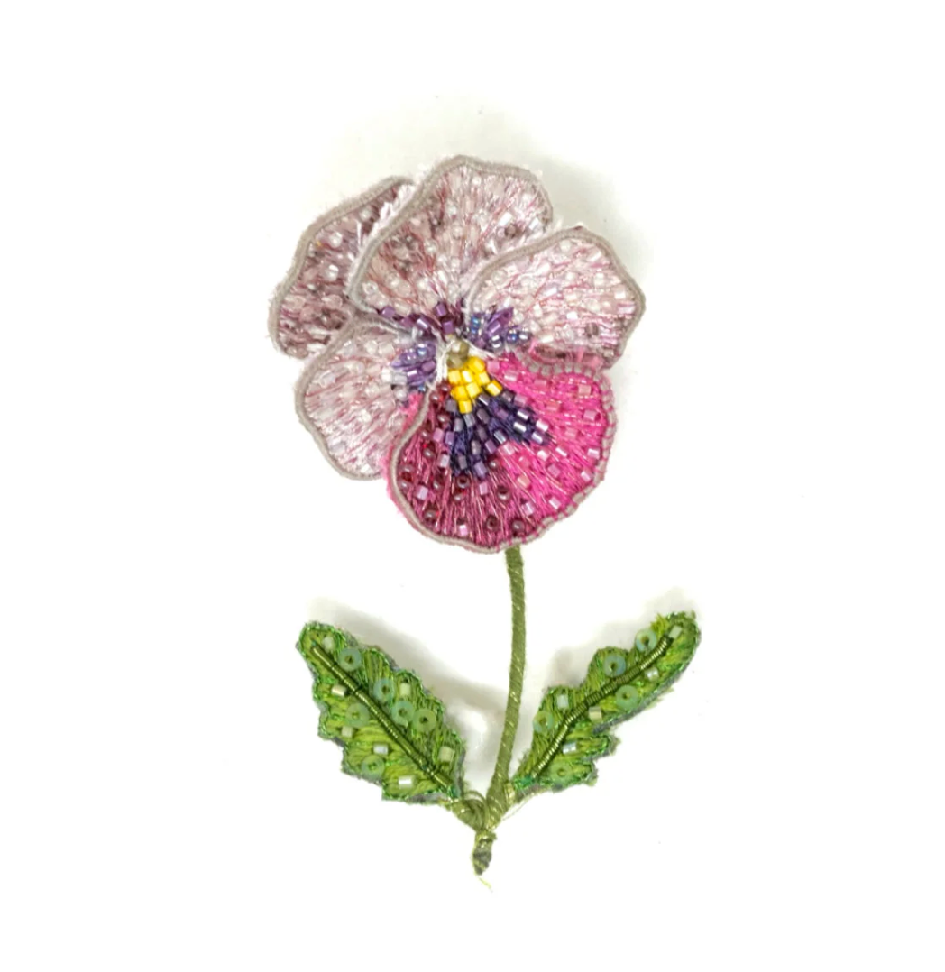 Pink Pansy Brooch Pin