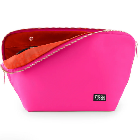 Pink Vacationer Makeup Bag (Orange Interior)