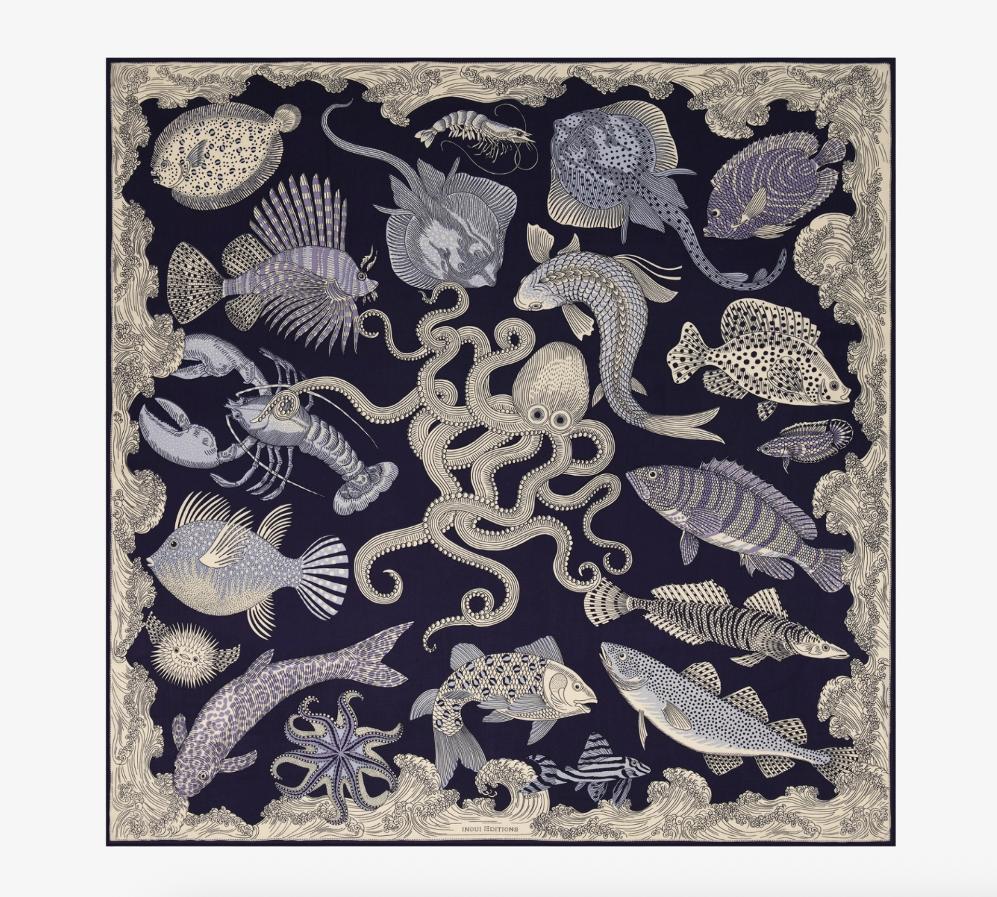 Poseidon Blue Square 130cm Scarf