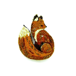 Red Fox Brooch Pin